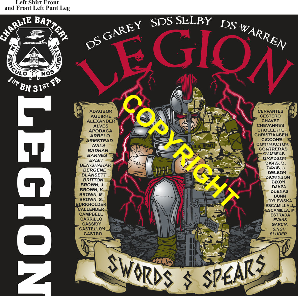Platoon Items (direct-to-garment print) CHARLIE 1st 31st LEGION 1st PLATOON DEC 2025 PRE-ORDER GRADUATING 12-18-2025