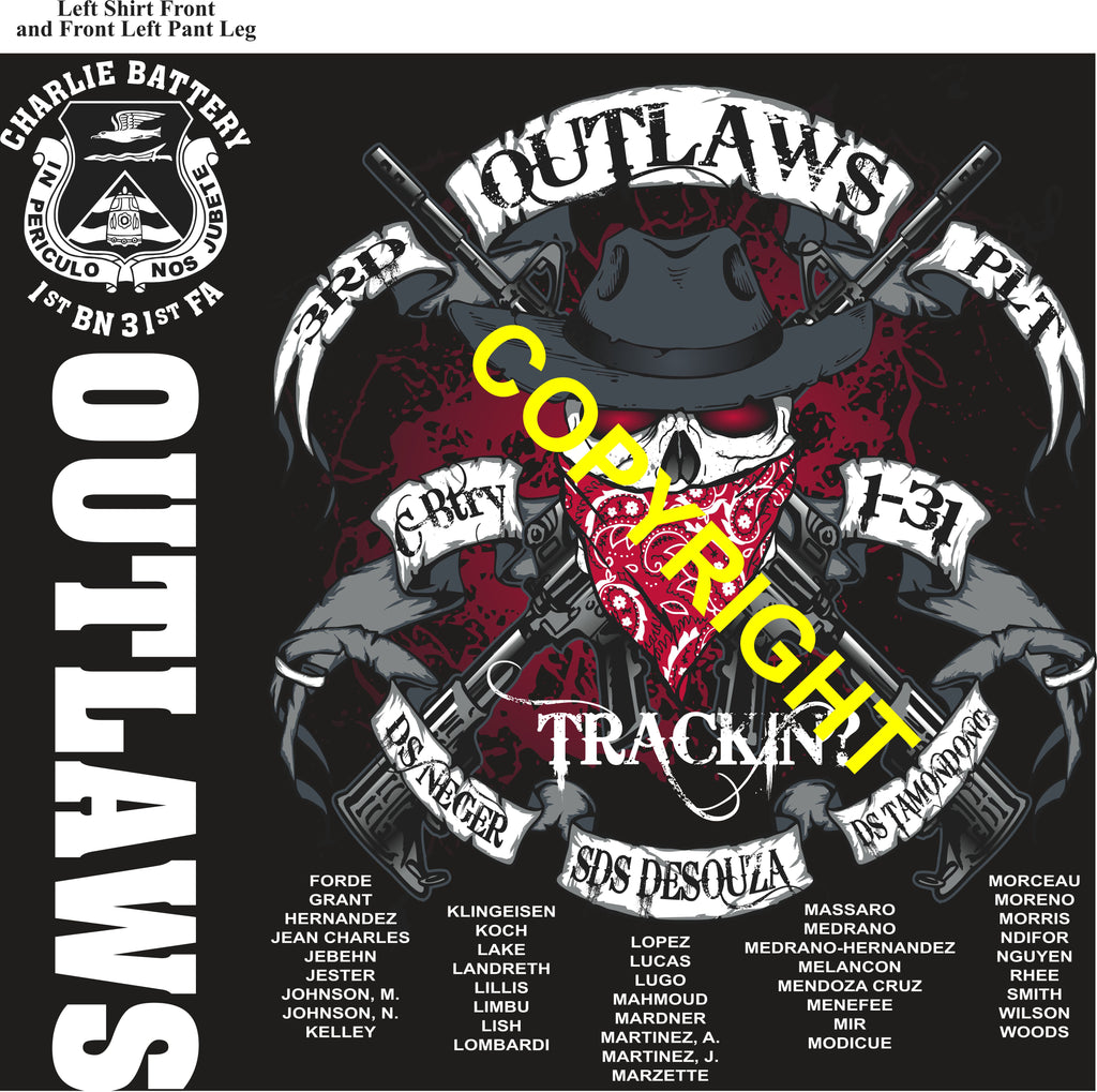 Platoon Items (direct-to-garment print) CHARLIE 1st 31st OUTLAWS 3rd PLATOON JUL 2026 PRE-SALE GRADUATING 7-10-2026