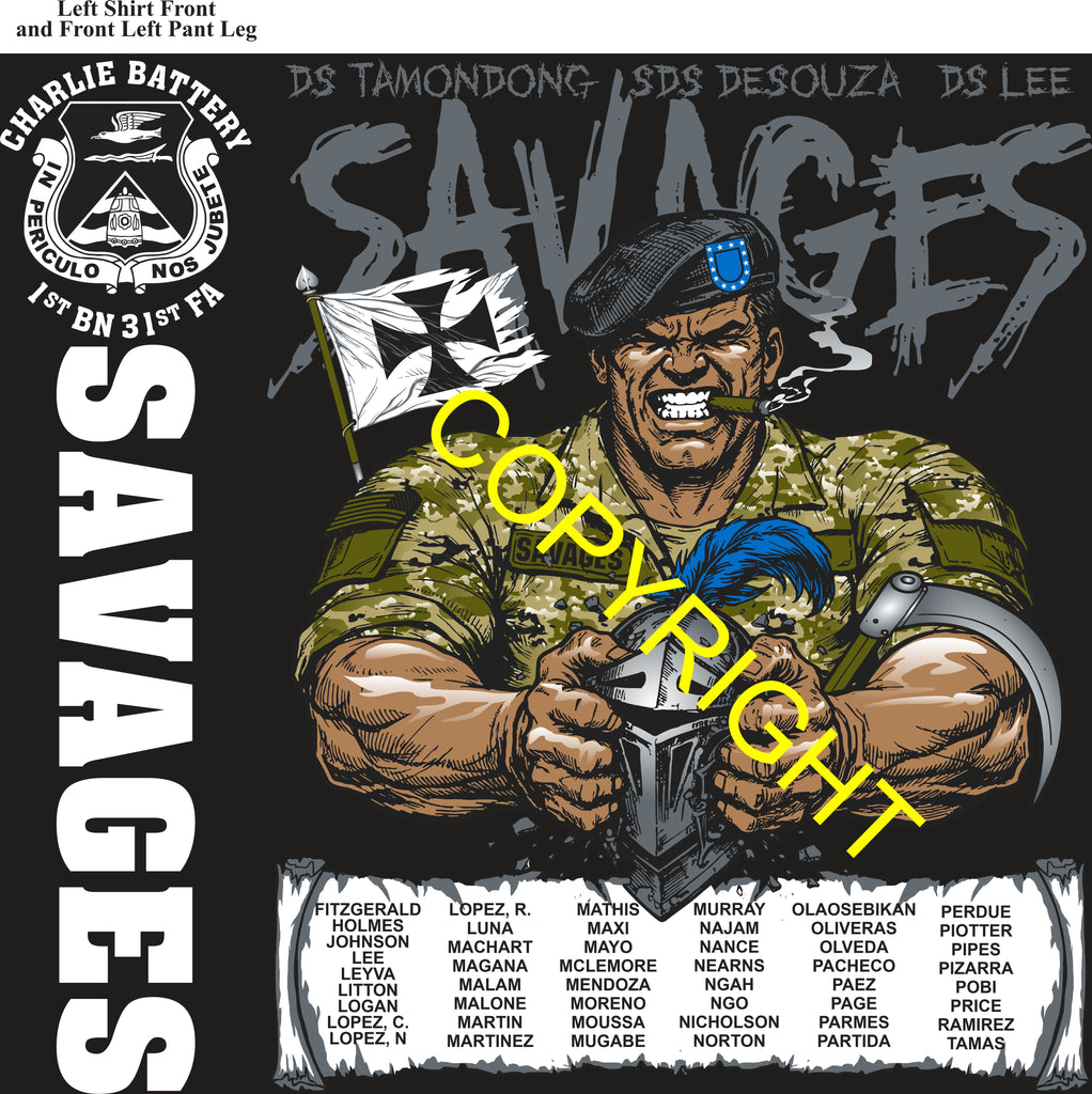 Platoon Items (direct-to-garment print) CHARLIE 1st 31st SAVAGES 3rd PLATOON APR 2026 GRADUATED 4-17-2026