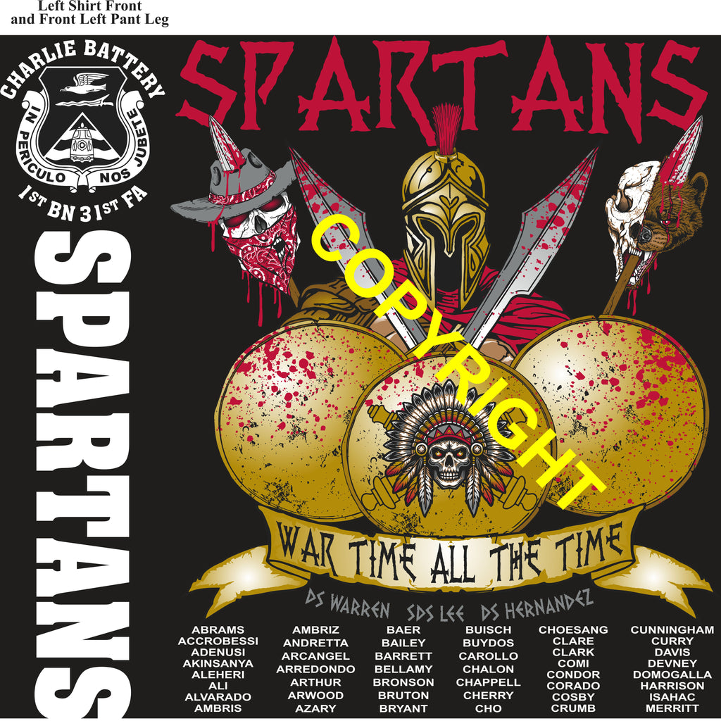 Platoon Items (direct-to-garment print) CHARLIE 1st 31st SPARTANS 1st PLATOON JUL 2026 PRE-SALE GRADUATING 7-10-2026