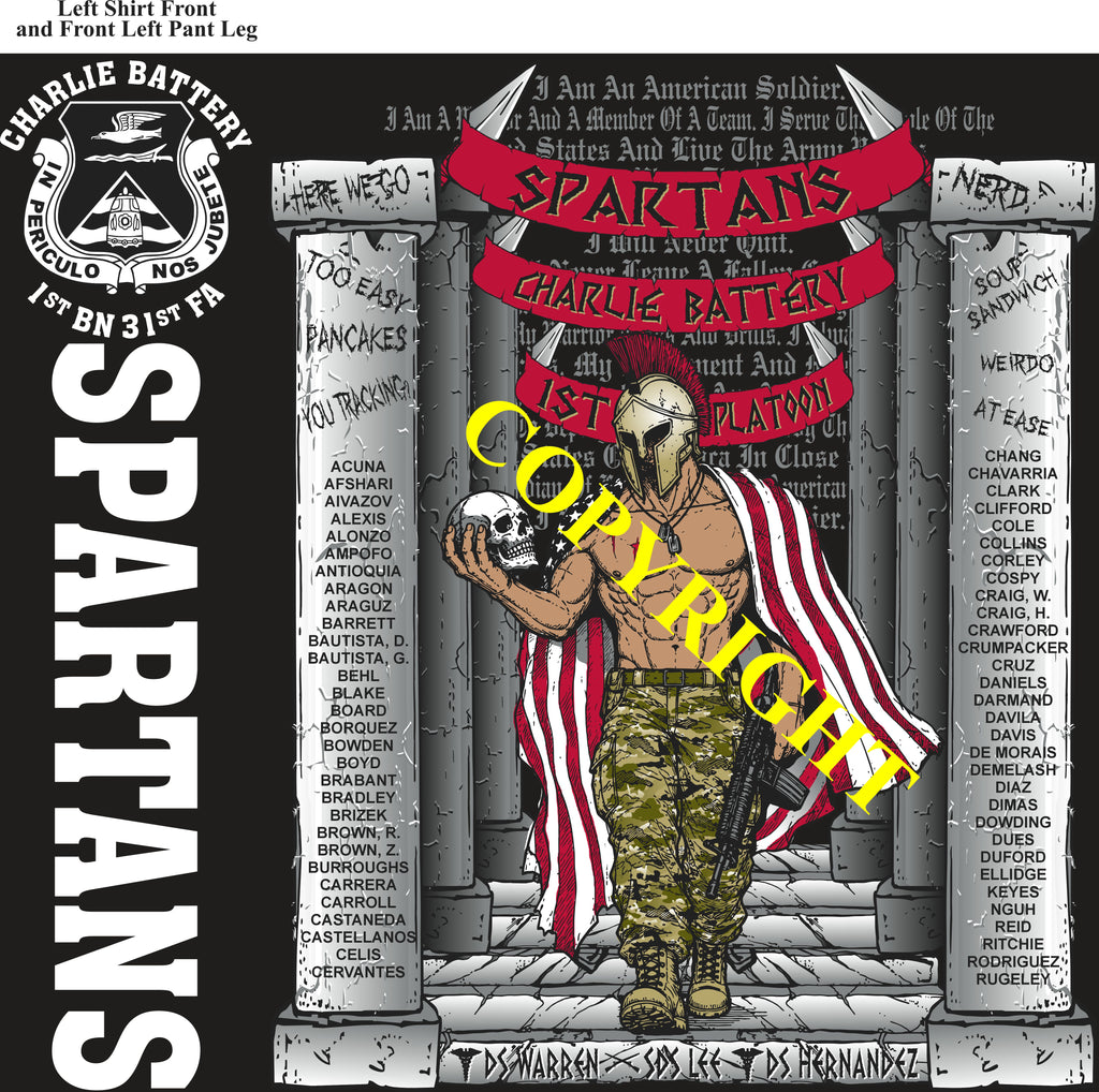 Platoon Items (direct-to-garment print) CHARLIE 1st 31st SPARTANS 1st PLATOON OCT 2026 PRE-SALE GRADUATING 10-2-2026