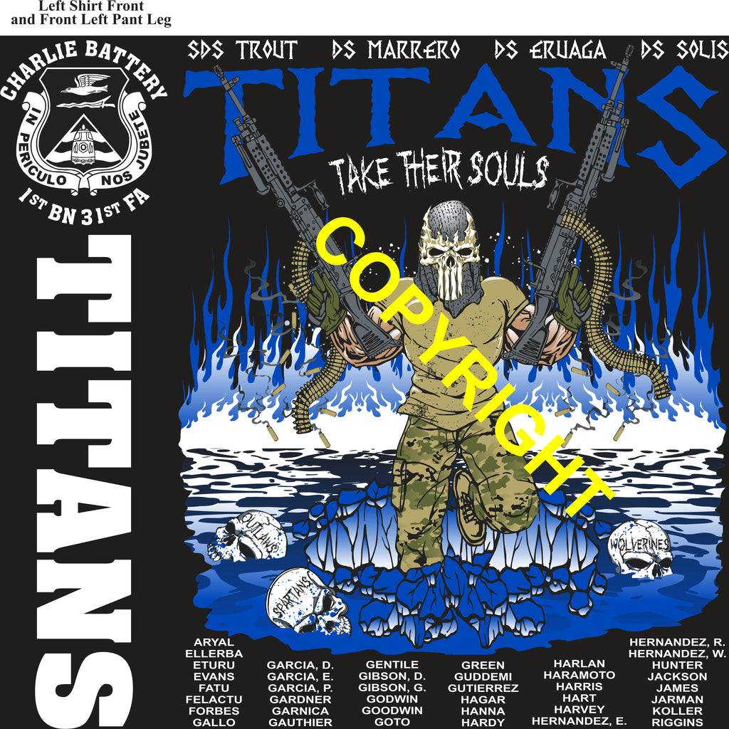 Platoon Items (direct-to-garment print) CHARLIE 1st 31st TITANS 2nd PLATOON JUL 2026 PRE-SALE GRADUATING 7-10-2026