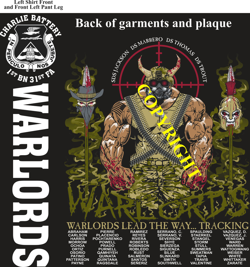 Platoon Items (direct-to-garment print) CHARLIE 1st 31st WARLORDS 4th PLATOON JUN 2025 GRADUATED 6-27-25