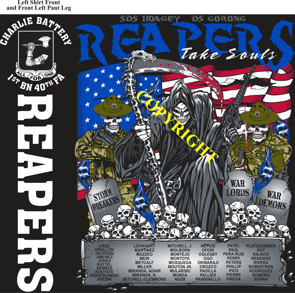 Platoon Items (direct-to-garment print) CHARLIE 1st 40th REAPERS 3rd PLATOON JULY 2025 GRADUATED 7-25-25