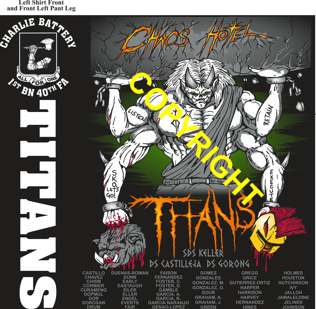 Platoon Items (direct-to-garment print) CHARLIE 1st 40th TITANS 2nd PLATOON FEB 2026 GRADUATED 2-13-2026