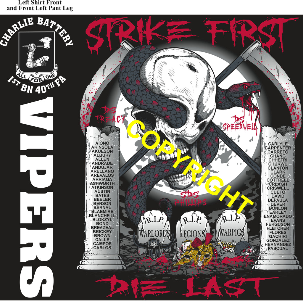 Platoon Items (direct-to-garment print) CHARLIE 1st 40th VIPERS 1st PLATOON AUG 2026 PRE-SALE GRADUATING 8-28-2026