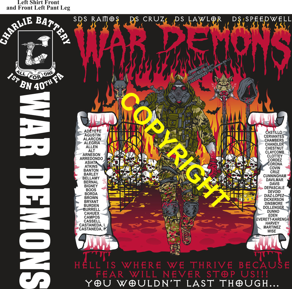 Platoon Items (direct-to-garment print) CHARLIE 1st 40th WAR DEMONS 1st PLATOON JUN 2026 GRADUATED 6-5-2026