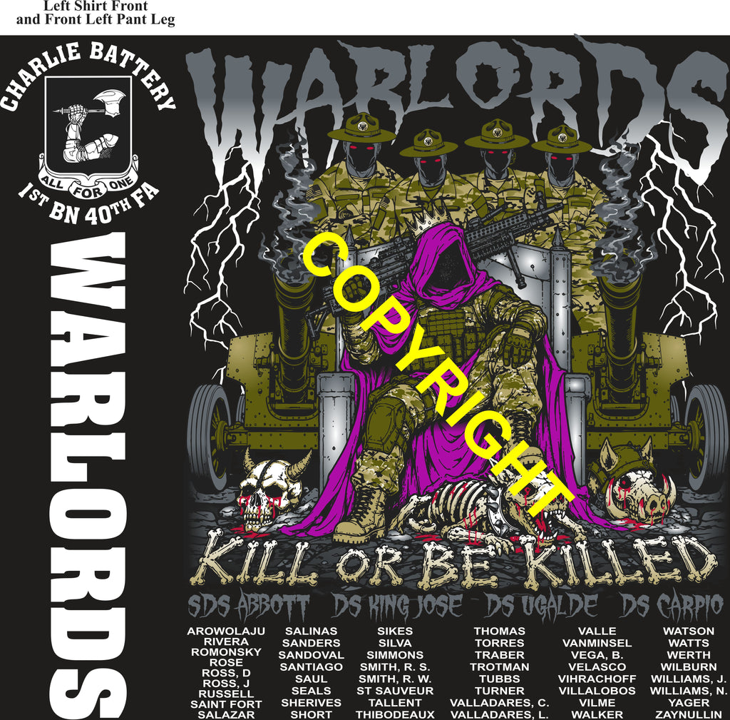 Platoon Items (direct-to-garment print) CHARLIE 1st 40th WARLORDS 4th PLATOON JUN 2026 GRADUATED 6-5-2026