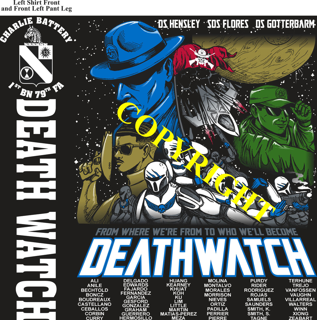 Platoon Items (direct-to-garment print) CHARLIE 1st 79th DEATH WATCH 3rd PLATOON OCT 2026 PRE-SALE GRADUATING 10-16-2026