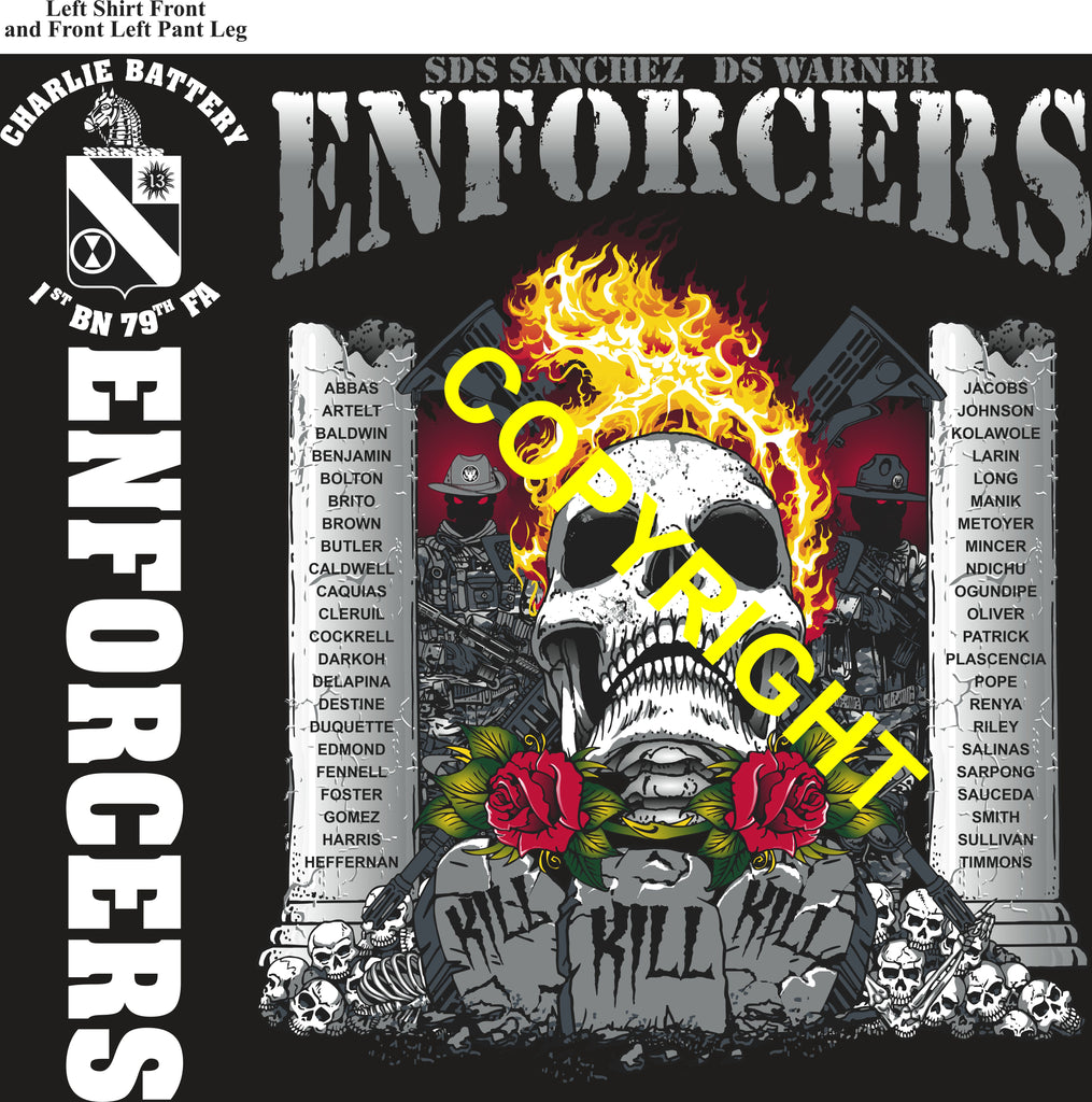 Platoon Items (direct-to-garment print) CHARLIE 1st 79th ENFORCERS 1st PLATOON DEC 2025 PRE-ORDER GRADUATING 12-18-2025