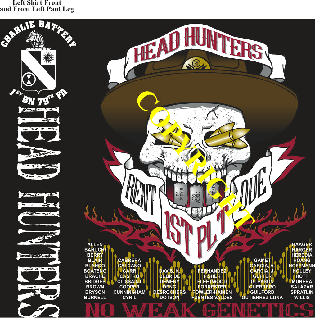 Platoon Items (2nd generation print) CHARLIE 1st 79th HEAD HUNTERS 1st PLATOON MAR 2024