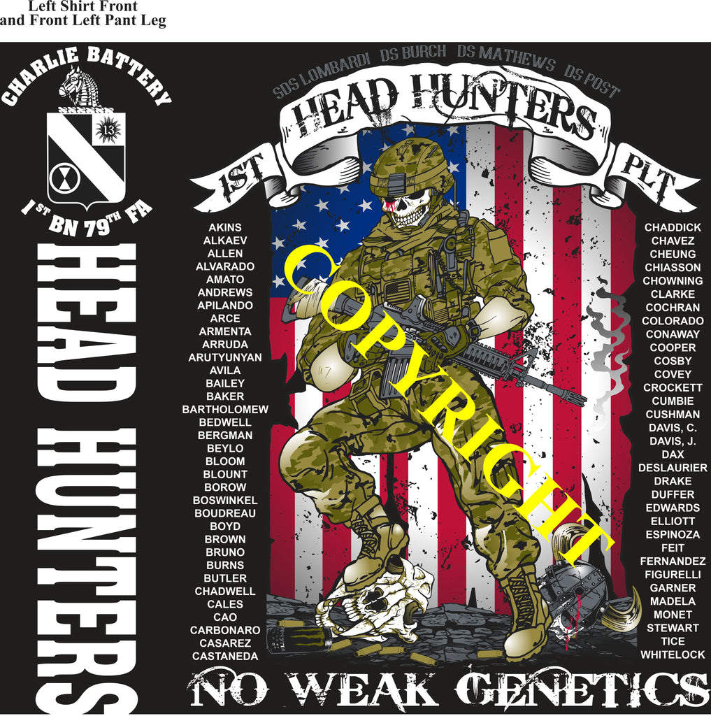 Platoon Items (direct-to-garment print) CHARLIE 1st 79th HEAD HUNTERS 1st PLATOON SEPT 2024