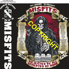 Platoon Items (direct-to-garment print) CHARLIE 1st 79th MISFITS 2nd PLATOON DEC 2025 PRE-ORDER GRADUATING 12-18-2025
