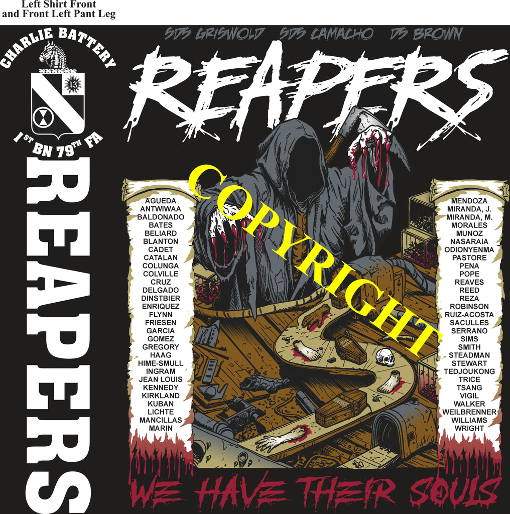 Platoon Items (direct-to-garment print) CHARLIE 1st 79th REAPERS 1st PLATOON OCT 2026 PRE-SALE GRADUATING 10-16-2026