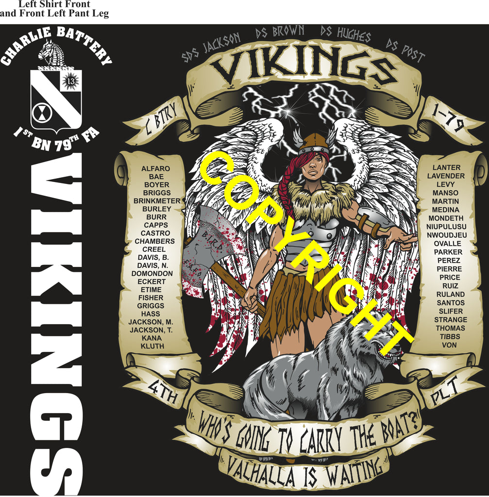 Platoon Items (direct-to-garment print) CHARLIE 1st 79th VIKINGS 4th PLATOON DEC 2025 PRE-ORDER GRADUATING 12-18-2025