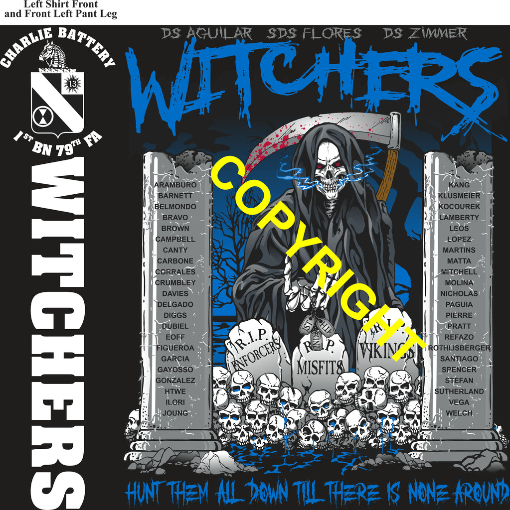 Platoon Items (direct-to-garment print) CHARLIE 1st 79th WITCHERS 3rd PLATOON DEC 2025 PRE-ORDER GRADUATING 12-18-2025