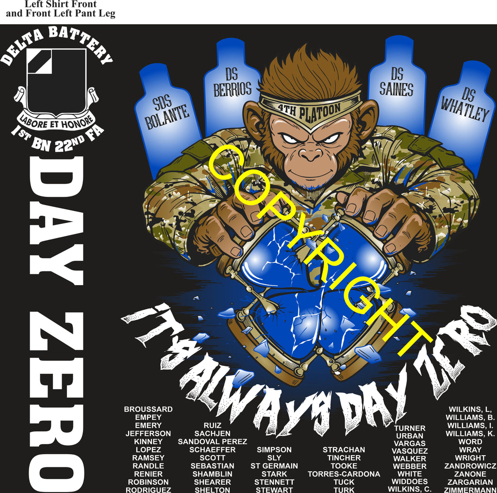 Platoon Items (direct-to-garment print) DELTA 1st 22nd DAY ZERO 4th PLATOON APR 2026 GRADUATED 4-17-2026