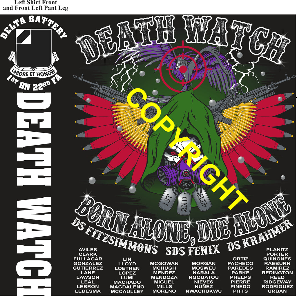 Platoon Items (direct-to-garment print) DELTA 1st 22nd DEATH WATCH 3rd PLATOON JUL 2026 PRE-SALE GRADUATING 7-17-2026