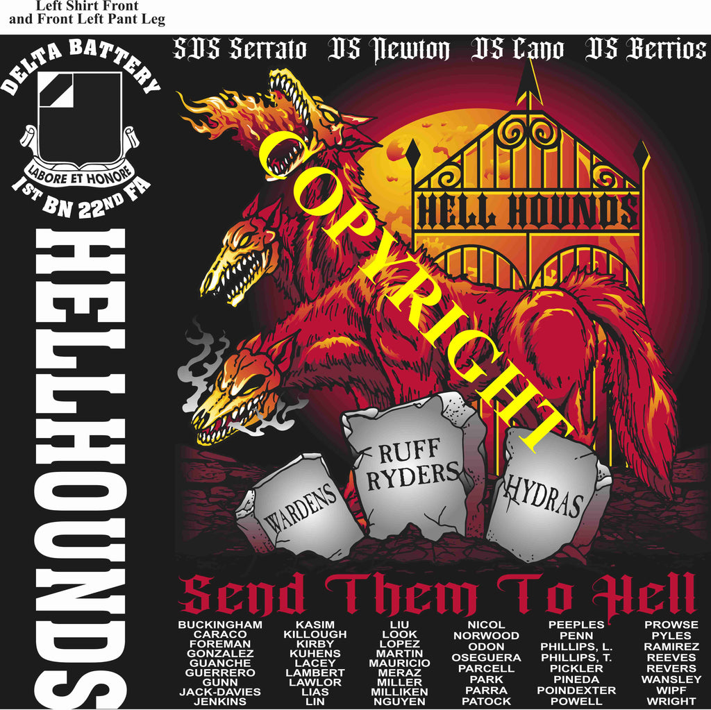 Platoon Items (direct-to-garment print) DELTA 1st 22nd HELLHOUNDS 3rd PLATOON MAR 2025 GRADUATED 3-28-2025
