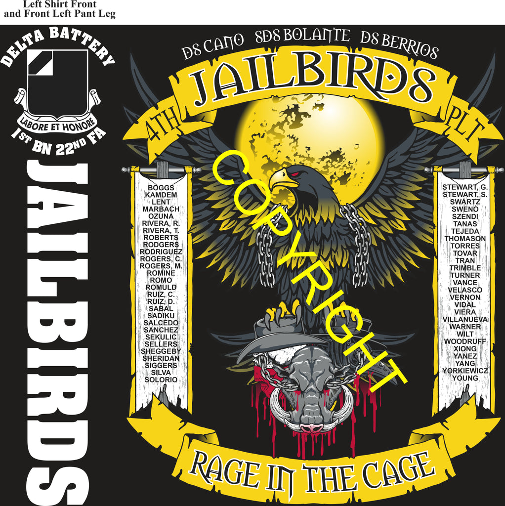Platoon Items (direct-to-garment print) DELTA 1st 22nd JAILBIRDS 4th PLATOON SEPT 2025 GRADUATED 9-19-2025