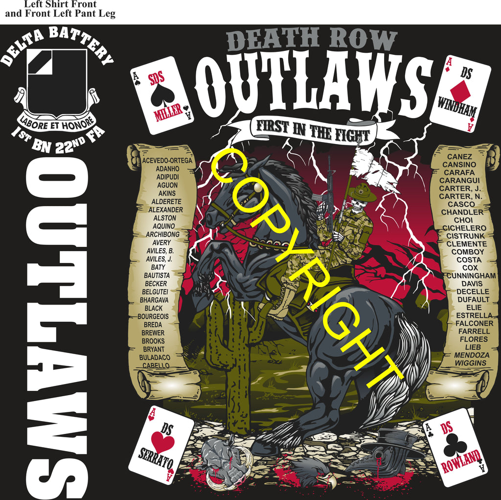 Platoon Items (direct-to-garment print) DELTA 1st 22nd OUTLAWS 1st PLATOON SEPT 2025 GRADUATED 9-19-2025