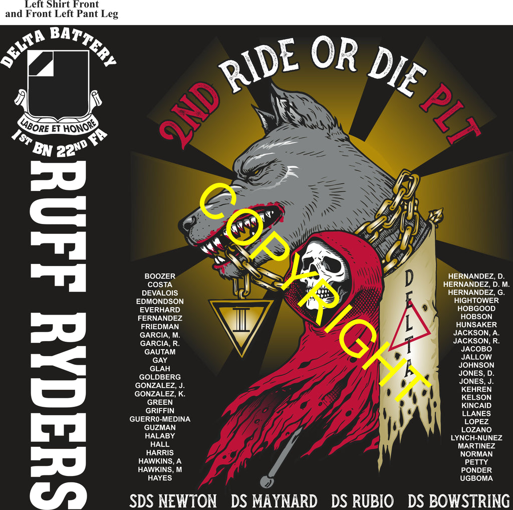 Platoon Items (direct-to-garment print) DELTA 1st 22nd RUFF RYDERS 2nd PLATOON APR 2026 GRADUATED 4-17-2026