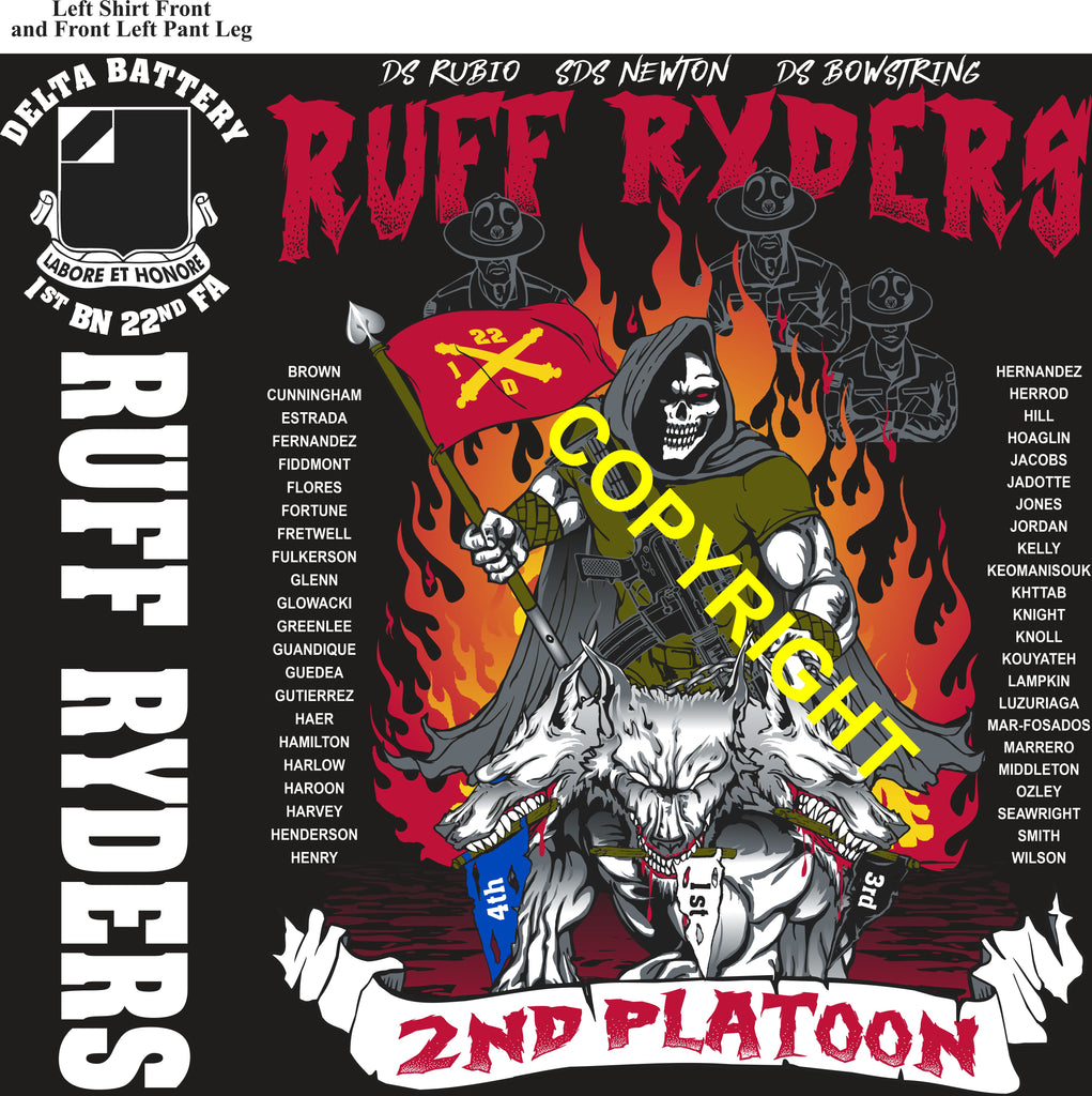 Platoon Items (direct-to-garment print) DELTA 1st 22nd RUFF RYDERS 2nd PLATOON JUL 2026 PRE-SALE GRADUATING 7-17-2026