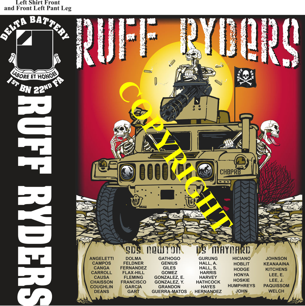 Platoon Items (direct-to-garment print) DELTA 1st 22nd RUFF RYDERS 2nd PLATOON JUN 2025 GRADUATED 6-20-2025