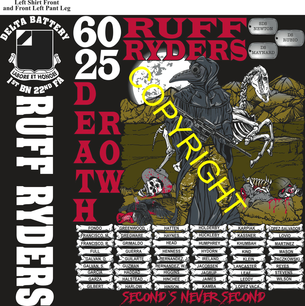 Platoon Items (direct-to-garment print) DELTA 1st 22nd RUFF RYDERS 2nd PLATOON SEPT 2025 GRADUATED 9-19-2025