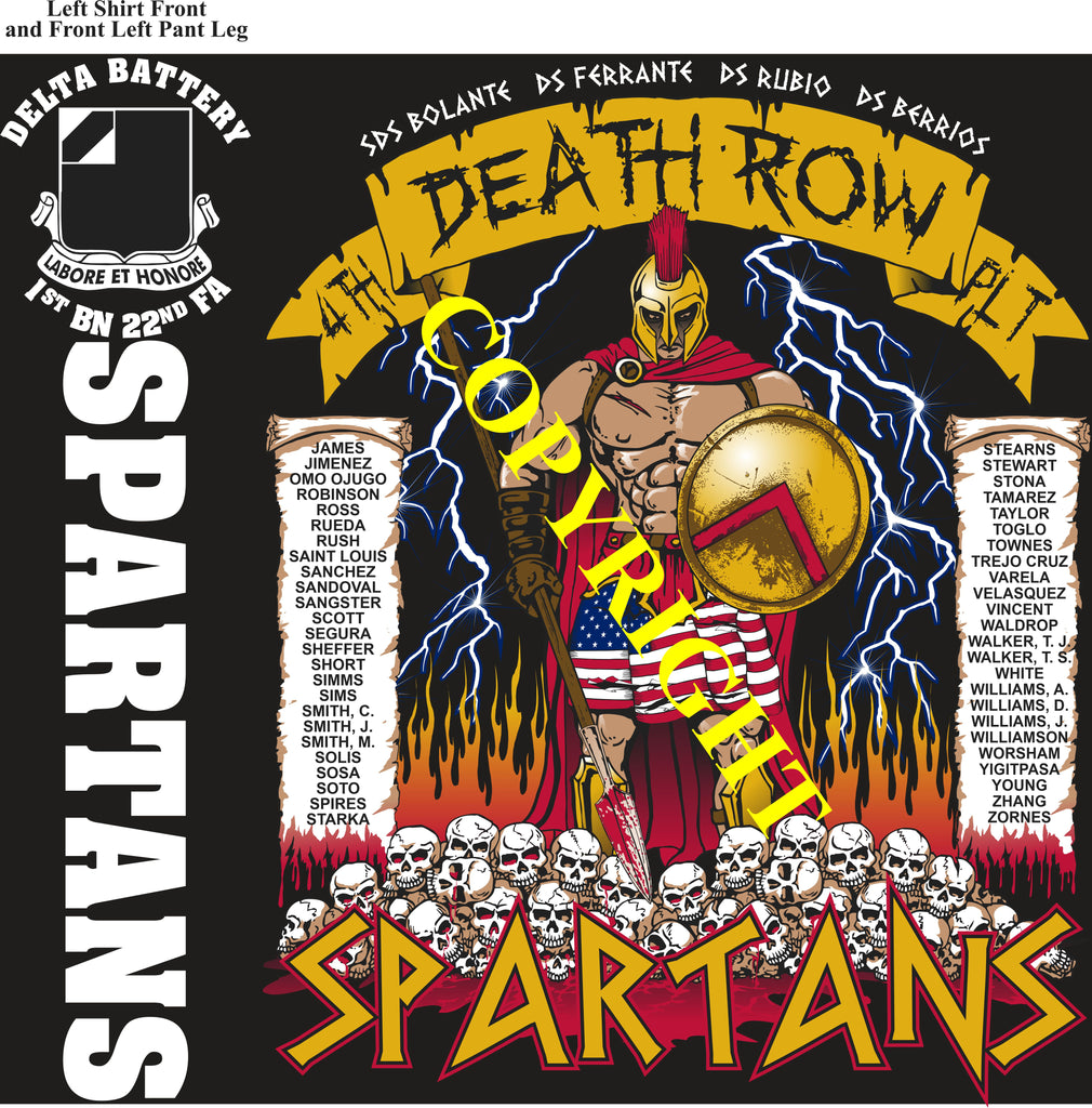 Platoon Items (direct-to-garment print) DELTA 1st 22nd SPARTANS 4th PLATOON JUN 2025 GRADUATED 6-20-2025