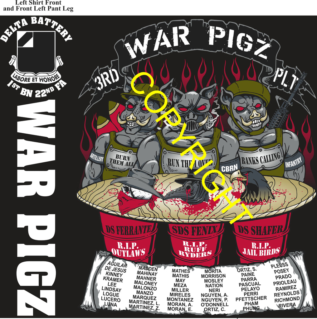 Platoon Items (direct-to-garment print) DELTA 1st 22nd WARPIGZ 3rd PLATOON SEPT 2025 GRADUATED 9-19-2025