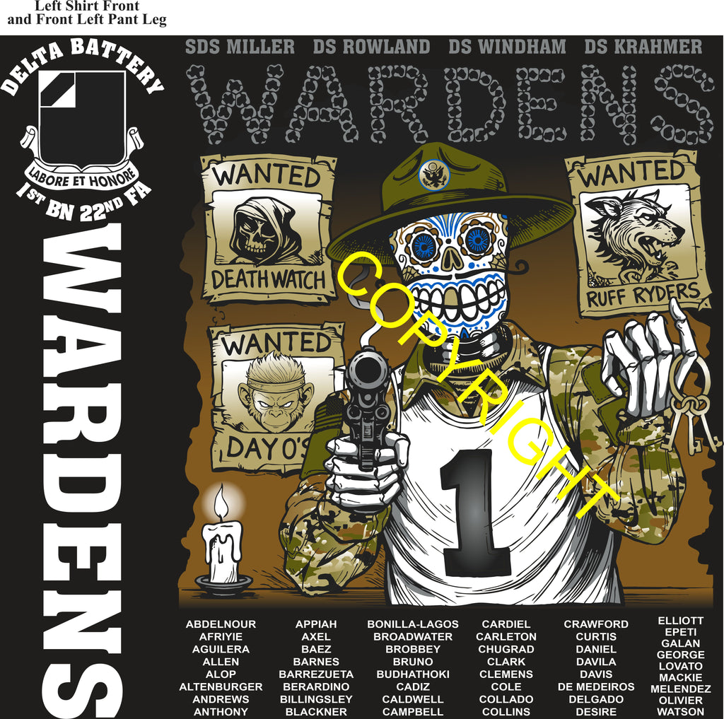 Platoon Items (direct-to-garment print) DELTA 1st 22nd WARDENS 1st PLATOON APR 2026 GRADUATED 4-17-2026