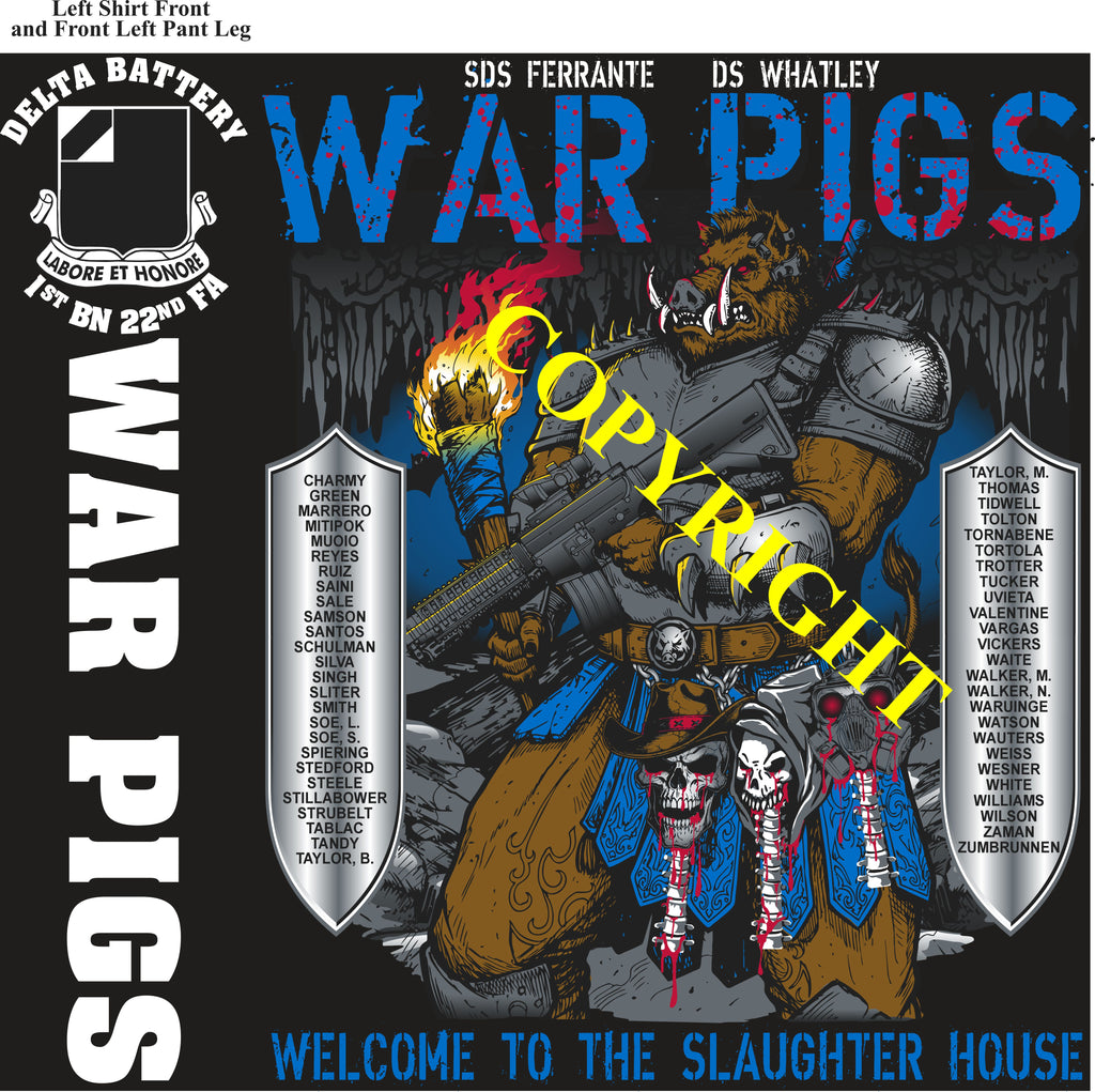 Platoon Items (direct-to-garment print) DELTA 1st 22nd WAR PIGS 4th PLATOON OCT 2026 PRE-SALE GRADUATING 10-9-2026