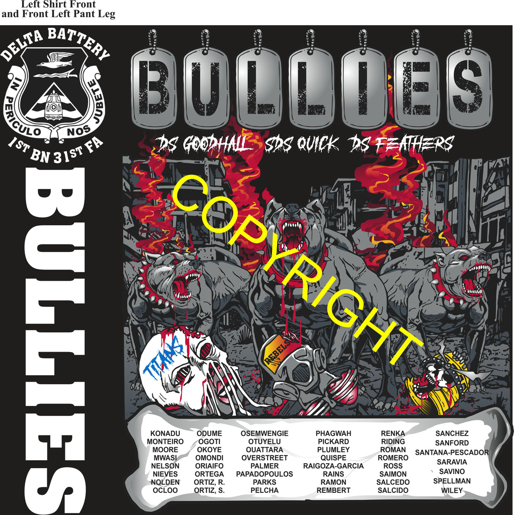 Platoon Items (direct-to-garment print) DELTA 1st 31st BULLIES 3rd PLATOON MAR 2026 PRE-SALE GRADUATING 3-13-2026