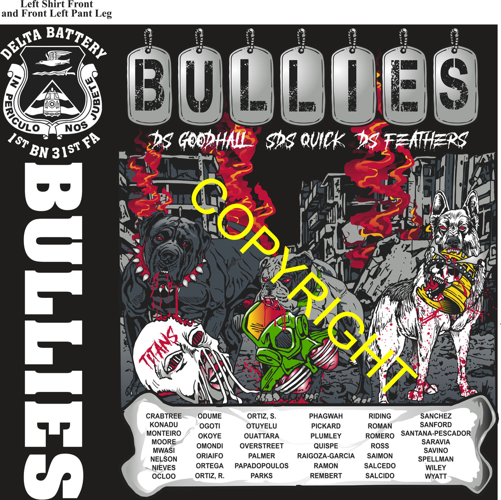 Platoon Items (direct-to-garment print) DELTA 1st 31st BULLIES 3rd PLATOON MAR 2026 GRADUATED 3-13-2026