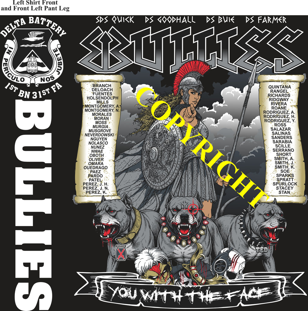 Platoon Items (direct-to-garment print) DELTA 1st 31st BULLIES 3rd PLATOON SEPT 2026  GRADUATED 9-11-2026