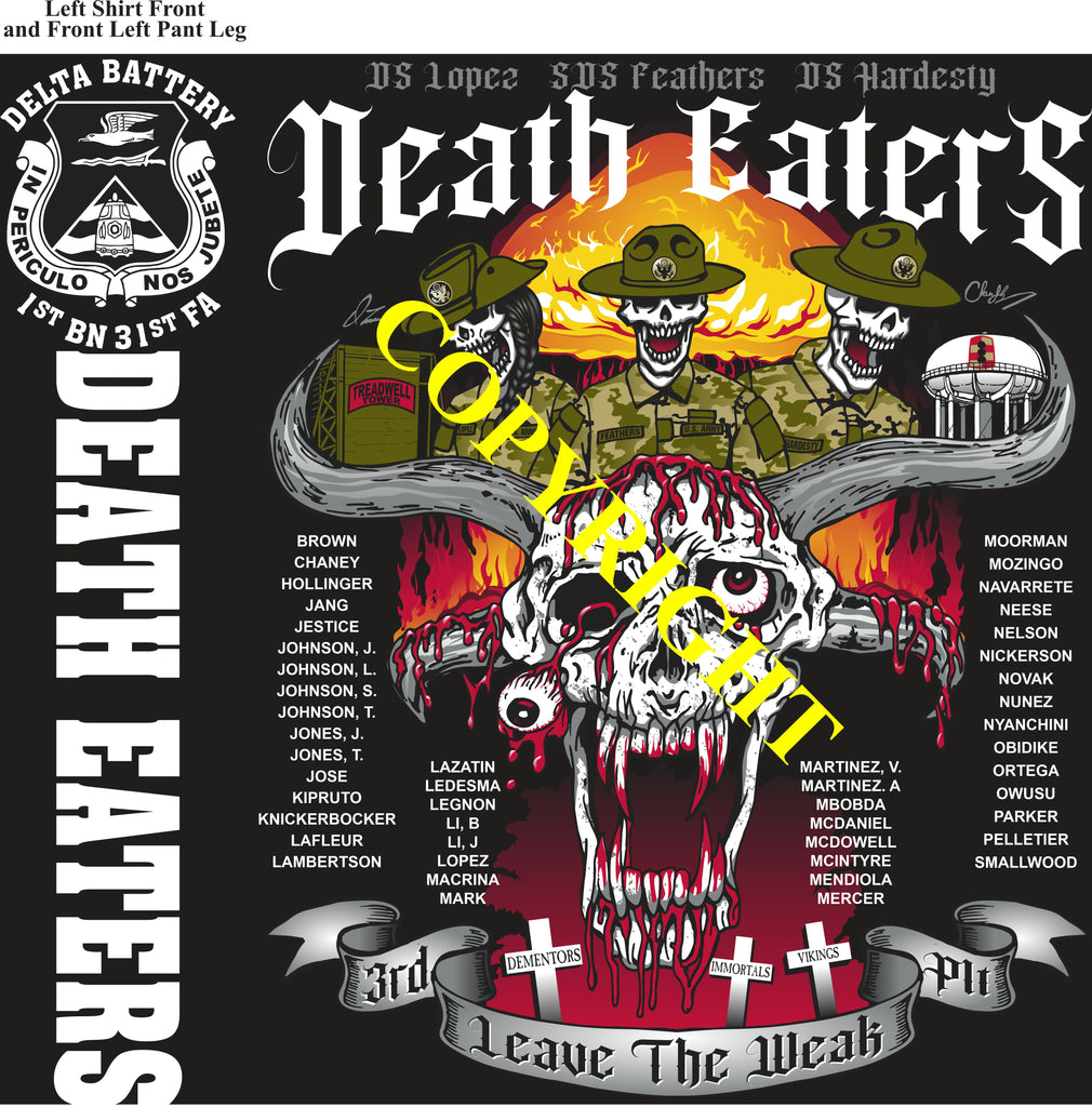 Platoon Items (direct-to-garment print) DELTA 1st 31st DEATH EATERS 3rd PLATOON MAY 2025 GRADUATED 5-9-2025