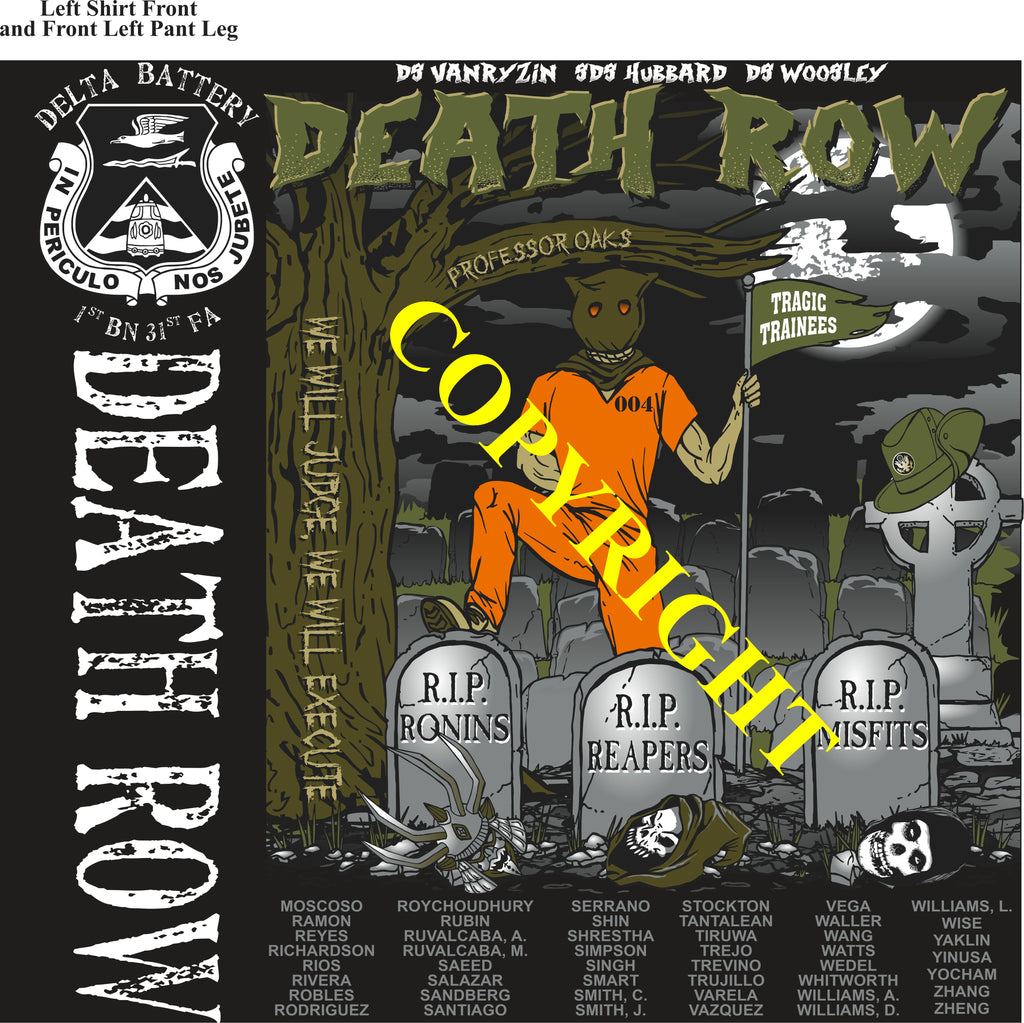 Platoon Items (2nd generation print) DELTA 1st 31st DEATH ROW 4th PLATOON OCT 2023