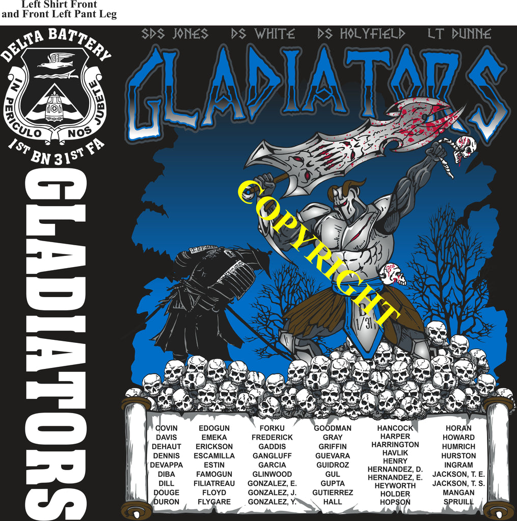 Platoon Items DELTA 1st 31st GLADIATORS 2nd PLATOON AUG 2025 GRADUATED 8-8-2025