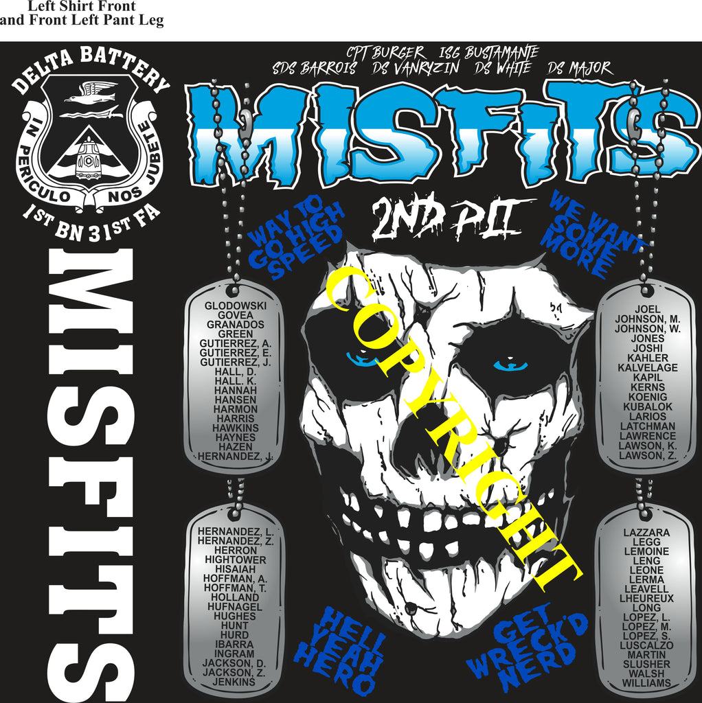 Platoon Items (direct-to-garment print) DELTA 1st 31st MISFITS 2nd PLATOON OCT 2024