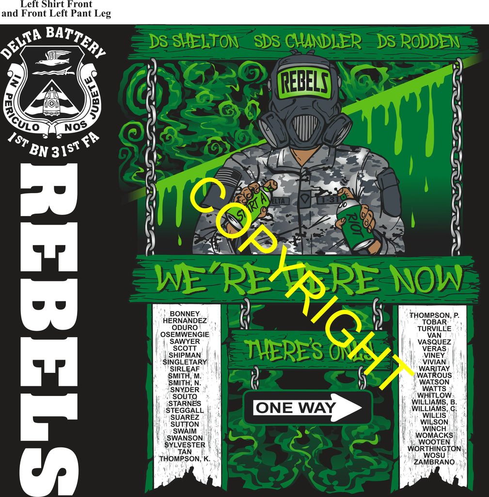 Platoon Items (direct-to-garment print) DELTA 1st 31st REBELS 4th PLATOON MAR 2026 GRADUATED 3-13-2026