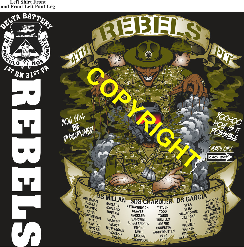 Platoon Items (direct-to-garment print) DELTA 1st 31st REBELS 4th PLATOON SEPT 2026 PRE-SALE GRADUATING 9-11-2026