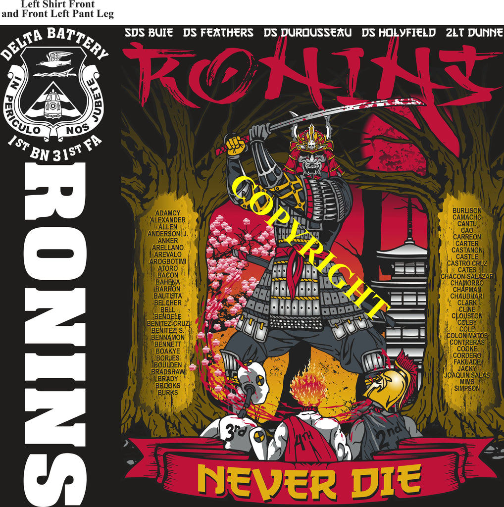 Platoon Items DELTA 1st 31st RONINS 1st PLATOON AUG 2025 GRADUATED 8-8-2025