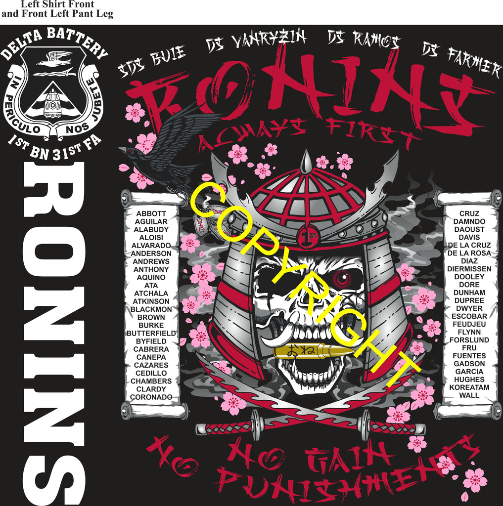 Platoon Items (direct-to-garment print) DELTA 1st 31st RONINS 1st PLATOON NOV 2025 GRADUATED 11-14-2025