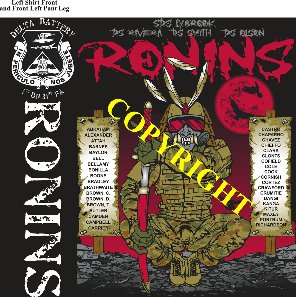 Platoon Items (2nd generation print) DELTA 1st 31st RONINS 1st PLATOON JULY 2023