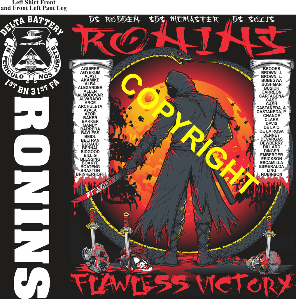 Platoon Items (direct-to-garment print) DELTA 1st 31st RONINS 1st PLATOON SEPT 2026 PRE-SALE GRADUATING 9-11-2026