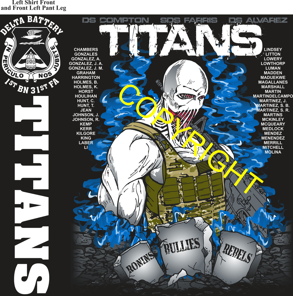 Platoon Items (direct-to-garment print) DELTA 1st 31st TITANS 2nd PLATOON MAR 2026 PRE-SALE GRADUATING 3-13-2026