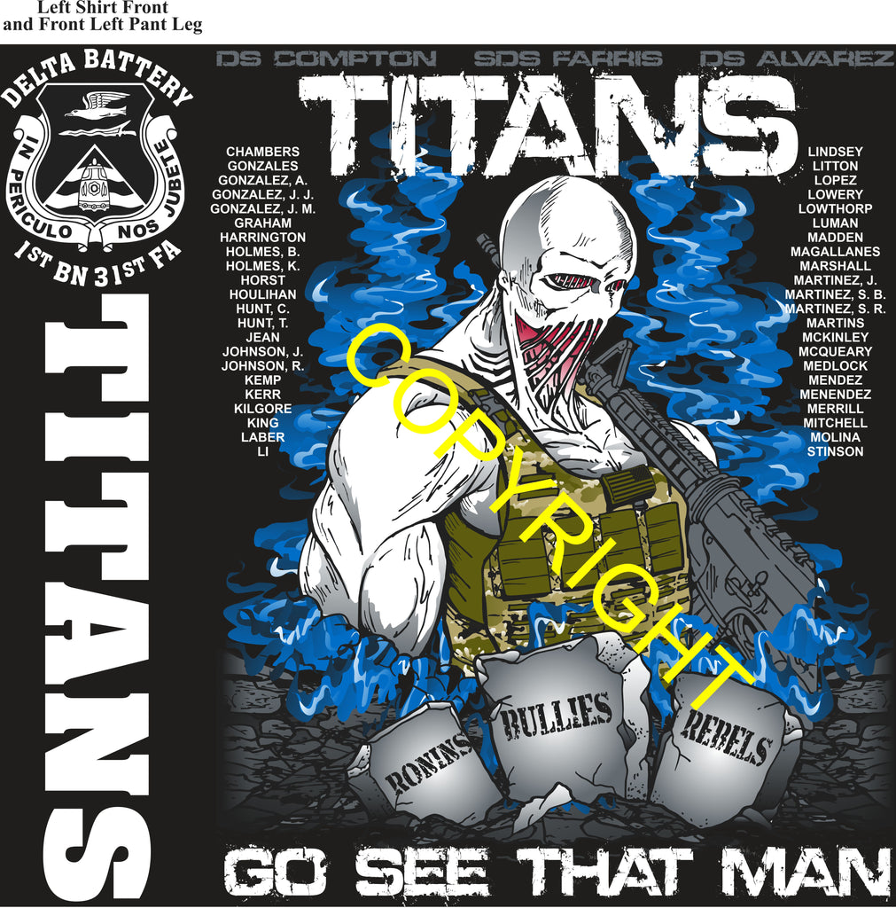 Platoon Items (direct-to-garment print) DELTA 1st 31st TITANS 2nd PLATOON MAR 2026 GRADUATED 3-13-2026