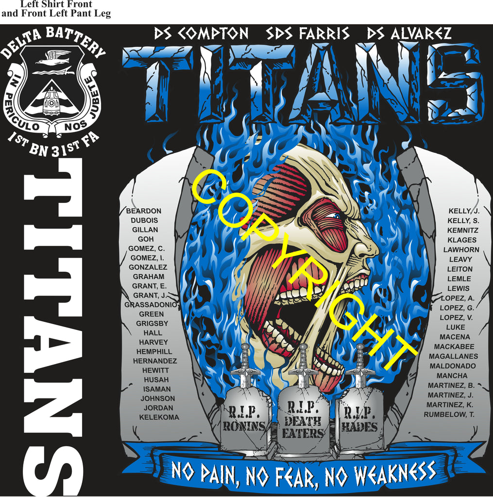 Platoon Items (direct-to-garment print) DELTA 1st 31st TITANS 2nd PLATOON NOV 2025 GRADUATED 11-14-2025