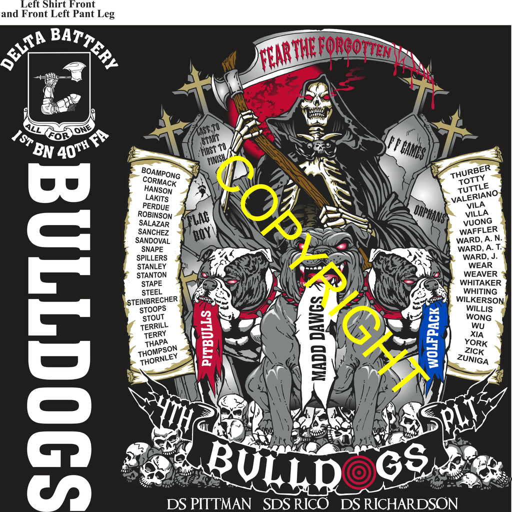 Platoon Items (direct-to-garment print) DELTA 1st 40th BULLDOGS 4th PLATOON FEB 2026 GRADUATED 2-6-2026